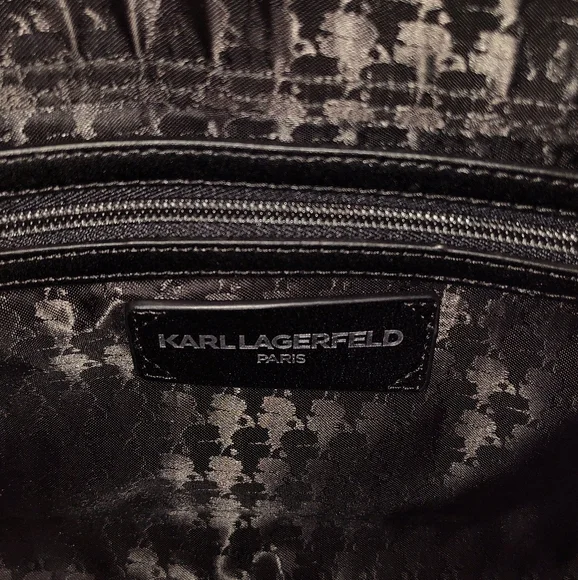 NWT KARL LAGERFELD PARIS MAYBELLINE  LEATHER TWO-WAY TOTE W/ RARE LOVE LETTER - Picture 16 of 16